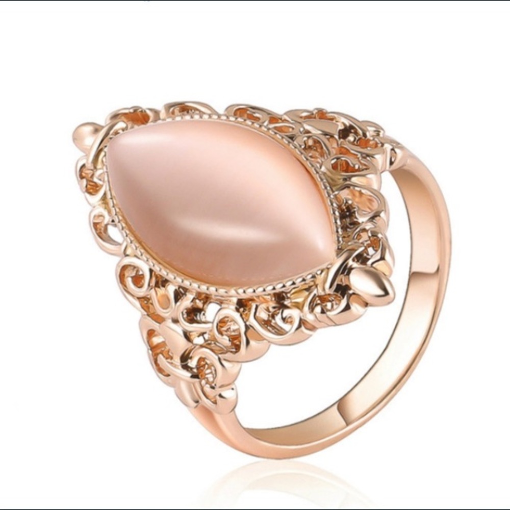 Vintage Rose gold Waterdrop Opal Ring